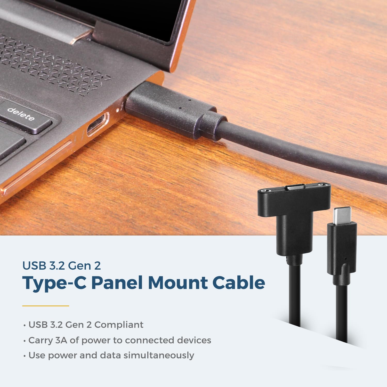 Amazon | Coolgear USB 3.2 Gen 2 Type-C オス - メス パネルマウント